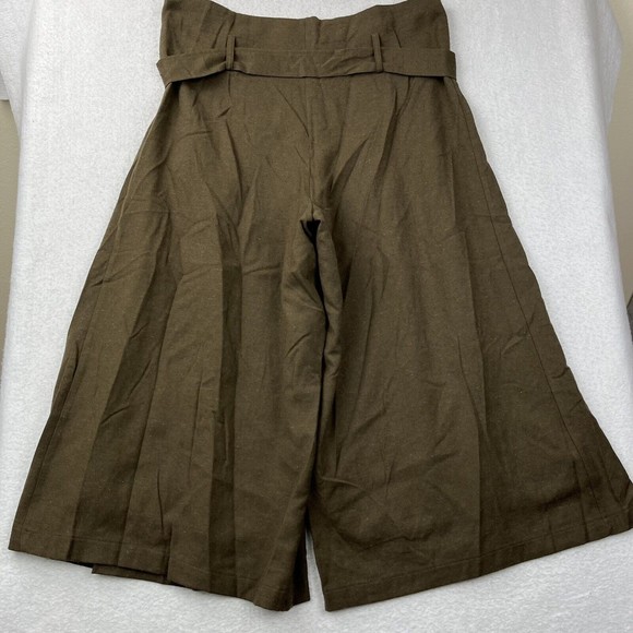 LUUKAA Womens Cropped Wide Leg Pants Culottes Wool Blend  Size 10 NWT Brown - Picture 7 of 9